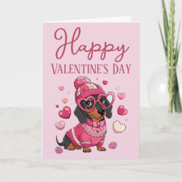 Schattige Dauschund Hond Geweldige Valentijnkaart Feestdagen Kaart