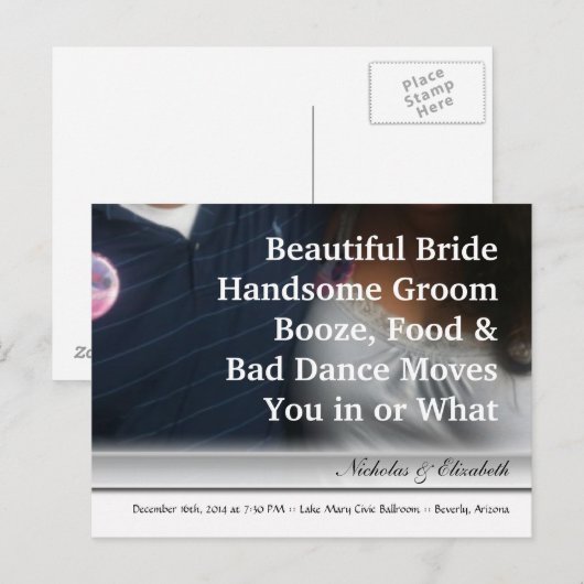 SCHATTIGE De datum opslaan Aangepast Briefkaart (Voorkant / Achterkant)