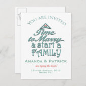 Schattige De datum opslaan Aankondigingskaart (Voorkant / Achterkant)