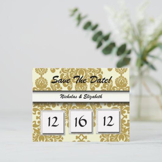 SCHATTIGE De datum opslaan Custom Calandar Aankondigingskaart (Staand voorkant)