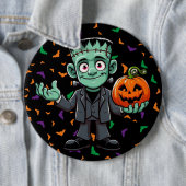 Schattige, de monsterknop van cartoon Frankenstein Ronde Button 6,0 Cm (In situ)