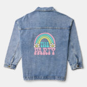 Schattige de partij Retro Hippie Bachelorette Part Denim Jacket (Achterkant)