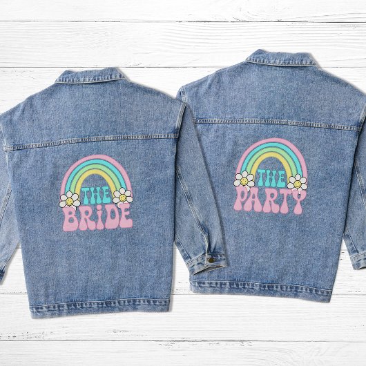 Schattige de partij Retro Hippie Bachelorette Part Denim Jacket