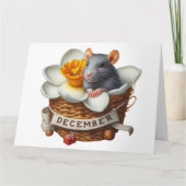 Schattige December Mouse Verjaardag Kaart (Voorkant)