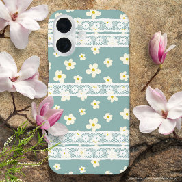 Schattige decoratieve kant en Blossom Schattige bl iPhone 16 Hoesje