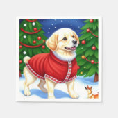 Schattige decoratieve vakantiehond servet (Voorkant)