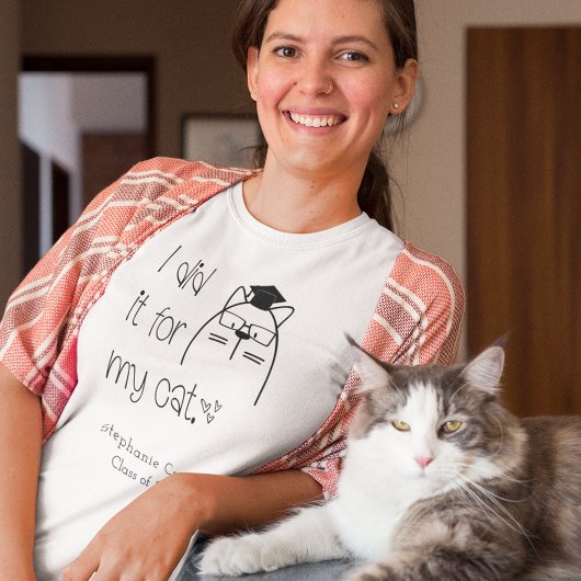 Schattige deed ik het voor mijn kattennaam 2025 Af T-shirt