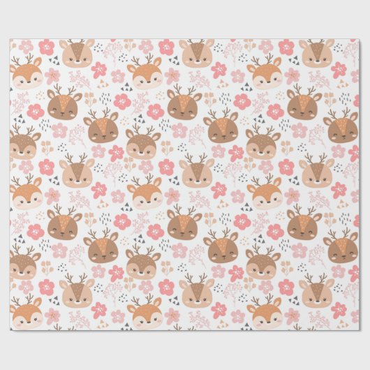 Schattige deer cadeaupapier (Vlak)