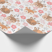 Schattige deer cadeaupapier (Hoek)