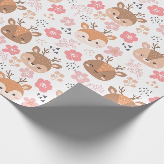 Schattige deer cadeaupapier (Hoek)