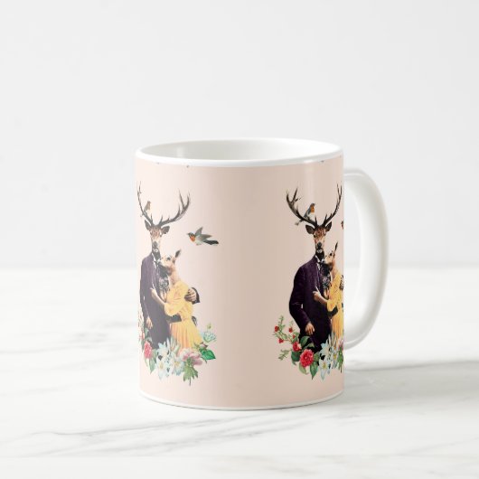 Schattige deer Couple Coffee Mok (Voorkant rechts)