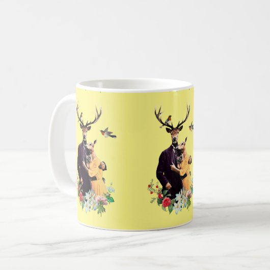 Schattige deer Couple Coffee Mok (Voorkant links)