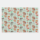 Schattige deer en bosdieren inpakpapier vel (Voorkant 3)