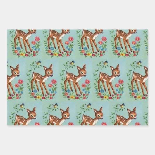 Schattige deer en bosdieren inpakpapier vel (Voorkant 2)