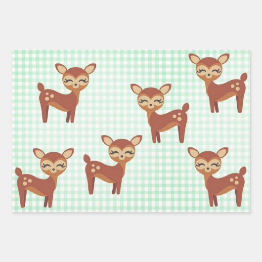 Schattige deer en bosdieren inpakpapier vel (Voorkant)