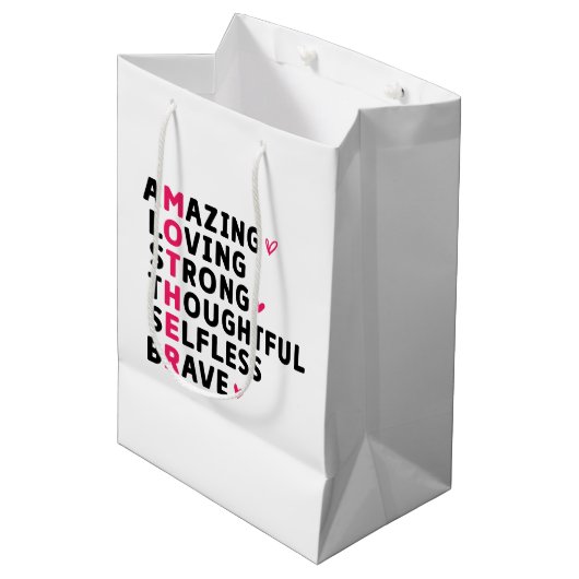 Schattige definitie Moeder Moederdag Medium Cadeauzakje (Voorkant Gekanteld)
