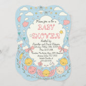 Schattige delicaat Baby shower Kaart (Voorkant / Achterkant)