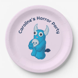 Schattige Demonen Schedel - Grappige Horror Hallow Papieren Bordje