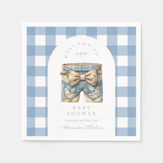 Schattige denim Baby shower Servet (Voorkant)
