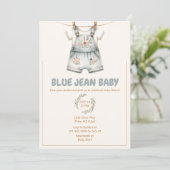 Schattige Denim Blue Jean Baby shower Kaart (Staand voorkant)