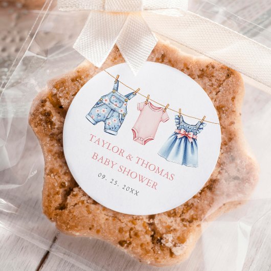 Schattige Denim Blue Jean Meisje Ronde Sticker