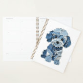 Schattige denim patchwork hond illustratie planner (Display)