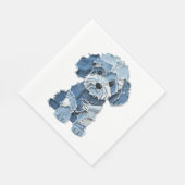 Schattige denim patchwork hondenillustratie servet (Hoek)