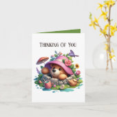 Schattige denken aan je beer Voeg bericht toe Kaart (Gele Bloem)