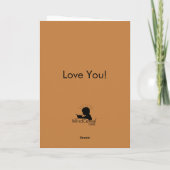 Schattige denken aan je Cartoon Bedankkaart (Achterkant)