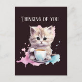 Schattige Denken aan je koffiekat Briefkaart (Voorkant)
