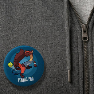 Schattige dennenmarter tennis pro truc shot cartoo ronde button 5,7 cm