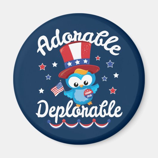 Schattige Deplorable Uil Trump 2016 Magneet (Voorkant)