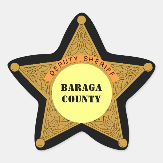 Schattige Deputy Sheriff Badge personaliseren coun Ster Sticker (Voorkant)
