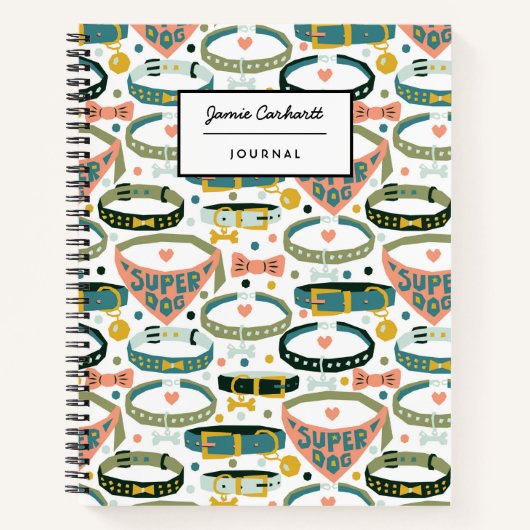 Schattige Designer Hondenhalsband Notitieboek (Voorkant)