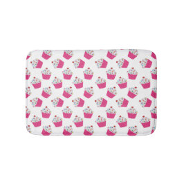Schattige Dessert Helder Roze Cupcake Patroon Badmat