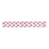 Schattige Dessert Helder Roze Cupcake Patroon Grosgrain Lint (Voorkant)