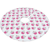 Schattige Dessert Helder Roze Cupcake Patroon Kerstboom Rok (Gekanteld)
