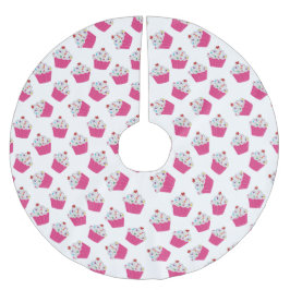 Schattige Dessert Helder Roze Cupcake Patroon Kerstboom Rok