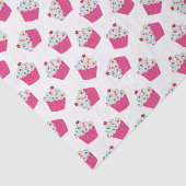 Schattige Dessert Helder Roze Cupcake Patroon Tissuepapier (Detail)
