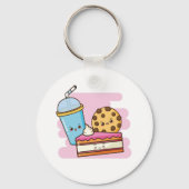 Schattige desserttrio - taart, koekje en Drink Sleutelhanger (Achterkant)