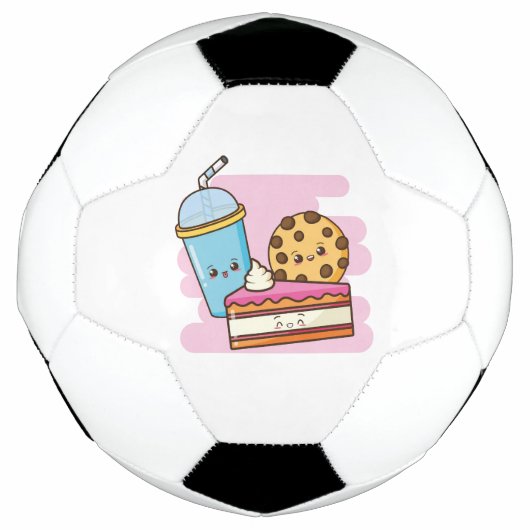 Schattige desserttrio - taart, koekje en Drink Voetbal (Voorkant)