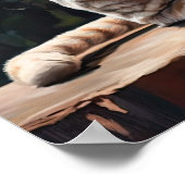 Schattige Devon Rex Cat Art Print Poster (Hoek)