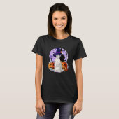 Schattige Devon Rex Kat Halloween Heks Pompoen T-shirt (Voorkant volledig)