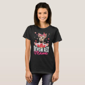 Schattige Devon Rex Mama Bloem Bandana Kat Moederd T-shirt (Voorkant volledig)