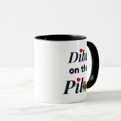 Schattige "Dibs on the Pilot" Typografie, Grappig, Mok (Voorkant rechts)