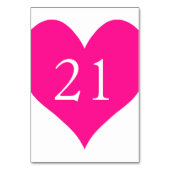 Schattige diep roze genummerd hart kaart (Voorkant)