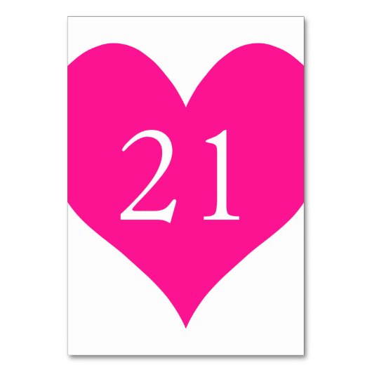 Schattige diep roze genummerd hart kaart (Voorkant)