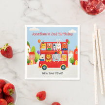 Schattige dier dubbeldekker feestbus verjaardag