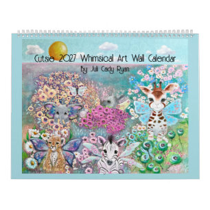 Schattige Dieren 2027 Whimsical Kunst Kalender