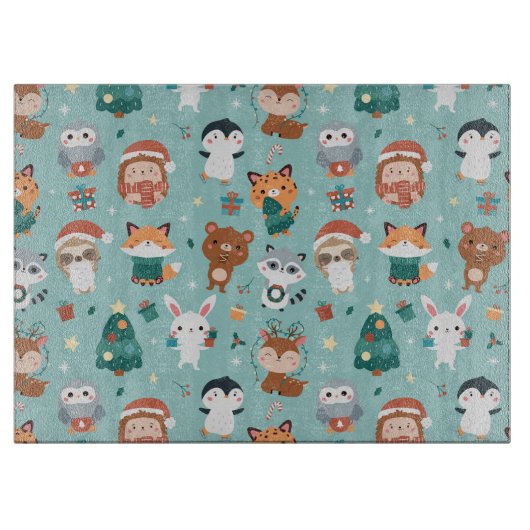 Schattige dieren aan boord snijplank (Voorkant)